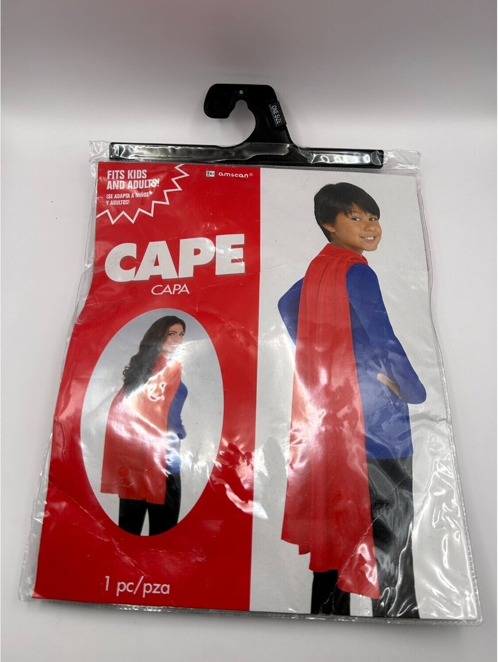 Amscan Red Costume Cape One Size Fits Kids and Adults Superhero Halloween New